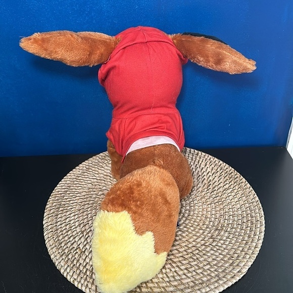 Build A Bear BAB Plush Stuffed Pokemon Eevee Brown/Yellow w/Red Hoodie Shirt - Picture 4 of 9